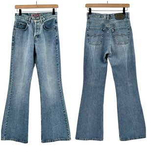 Vintage Y2K Silver Jeans Mid Rise Boot Cut 100% Cotton Made Canada Button Fly 27